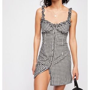 *SOLD*Free people Catchin’ Rays Slip gingham dress